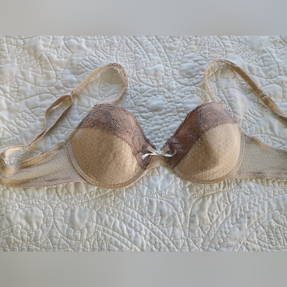 Pink Pearl Lace Underwire Bra